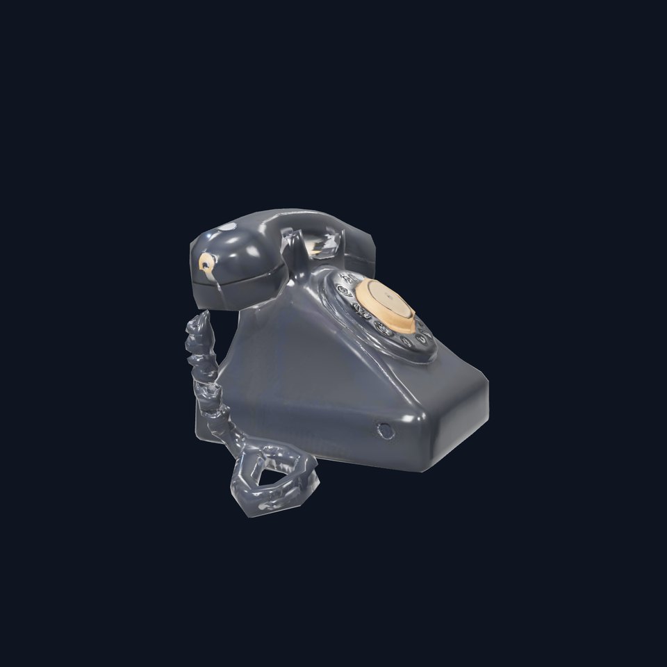 Classic Black Rotary Phone model pack